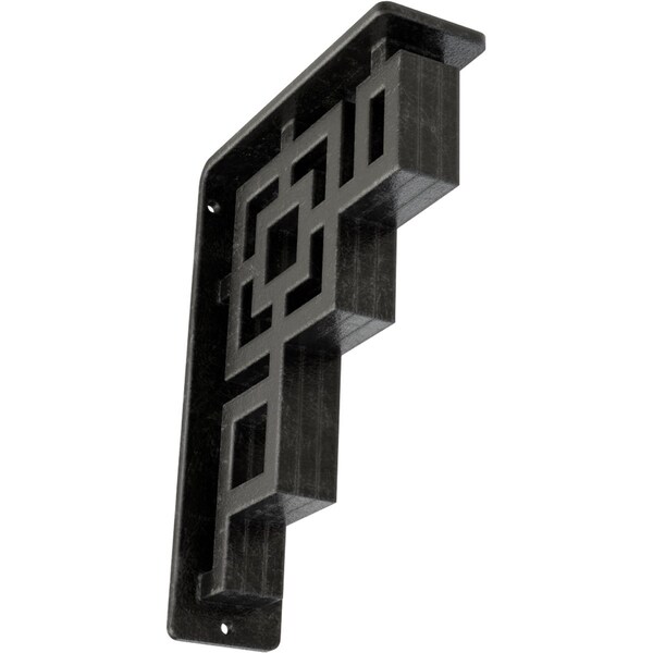 Ekena Millwork Eris Wrought Iron Bracket, (Triple center brace), Antiqued Silver 2"W x 5 1/2"D x 8"H BKTM02X05X08TERASV - main